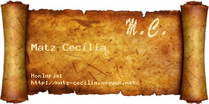 Matz Cecília névjegykártya